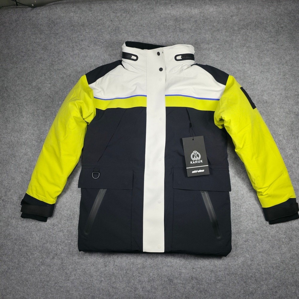 Kanuk Jacket Mens Medium Black White Yellow Ski-Doo Winter Parka